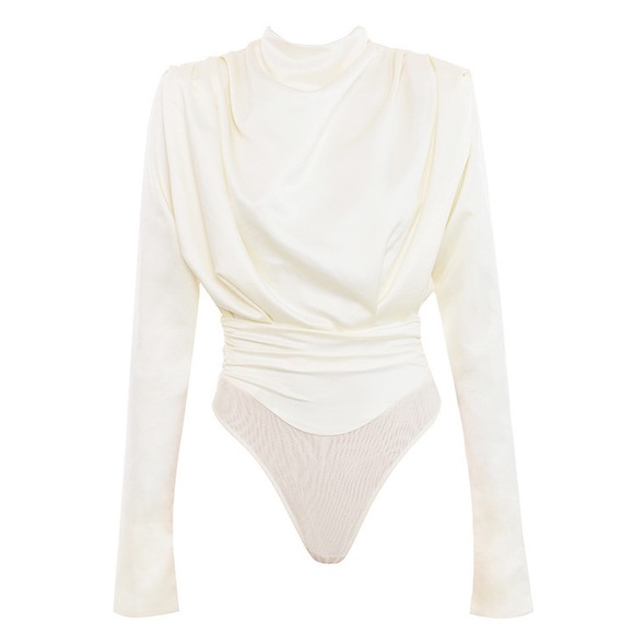 House of CB Tops House Of Cb Satin Bodysuit Poshmark